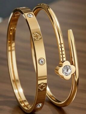 Macy's Gold-Tone Crystal Accent Bracelet Set
